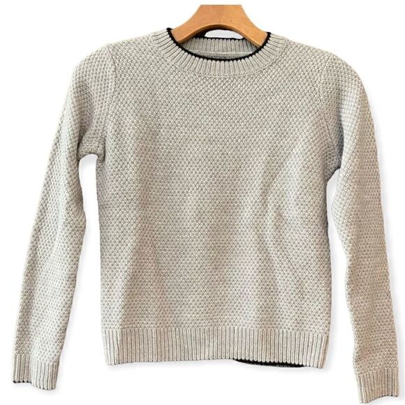 Blanc NYC Sz NWT MD Girls Gray Wool Crew Chunky Knit Pullover Sweater - Picture 1 of 7